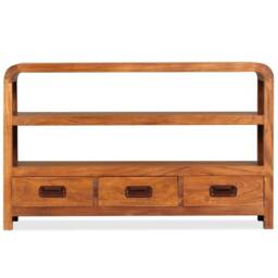 Berkfield Home TV Cabinet Solid Wood Acacia 90x30x55 cm in Brown - Size: 90 x 30 x 55 cm - thumbnail 7