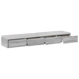 Berkfield Home Modern Bed Drawers - Grey Sonoma, 150 x 36.5 x 16.5 cm, Made of Wood - Size: 150 x 36.5 x 16.5 cm - thumbnail 5
