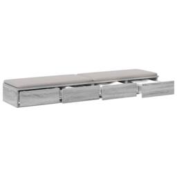 Berkfield Home Modern Bed Drawers - Grey Sonoma, 150 x 36.5 x 16.5 cm, Made of Wood - Size: 150 x 36.5 x 16.5 cm - thumbnail 1