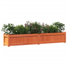 Berkfield Home Garden Planter Wax Brown 180x31x31 cm Solid Wood Pine - Size: 180 x 31 x 31 cm - thumbnail 4