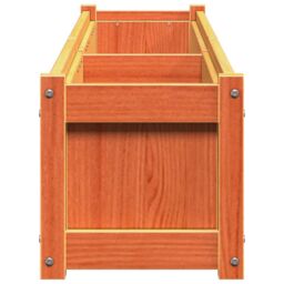 Berkfield Home Garden Planter Wax Brown 180x31x31 cm Solid Wood Pine - Size: 180 x 31 x 31 cm - thumbnail 6