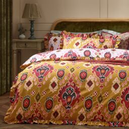 Paoletti Dawson Ikat Reversible Duvet Set in Amber - Size: King - thumbnail 2