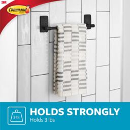 3M CLAW Command Bath Matte Black Hand Towel Bar BATH42-MB - thumbnail 3