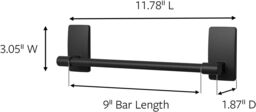 3M CLAW Command Bath Matte Black Hand Towel Bar BATH42-MB - thumbnail 2