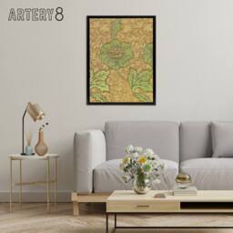 "Artery8 Flower Bloom Textile Detail Framed Canvas Wall Art Print William Morris in Orange - Size: W12"" x H16""" - thumbnail 3