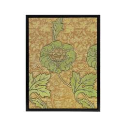 "Artery8 Flower Bloom Textile Detail Framed Canvas Wall Art Print William Morris in Orange - Size: W12"" x H16""" - thumbnail 1