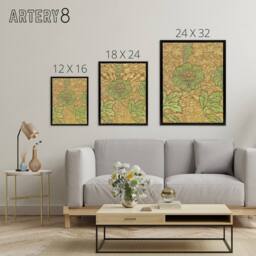 "Artery8 Flower Bloom Textile Detail Framed Canvas Wall Art Print William Morris in Orange - Size: W12"" x H16""" - thumbnail 4