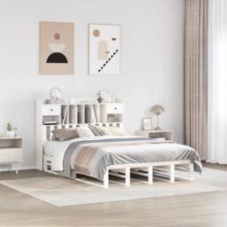Berkfield Home Bookcase Bed without Mattress White 140x190 cm Solid Wood Pine - thumbnail 2