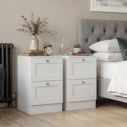 Home Discount Vida Designs Altino 2 Drawer Bedside Cabinet Chest, Set of 2 in White - thumbnail 5