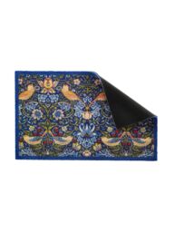Artsy Mats William Morris Strawberry Thief Indoor Washable Doormat 80x50cm in Blue - Size: 50 cm x 80 cm - thumbnail 3