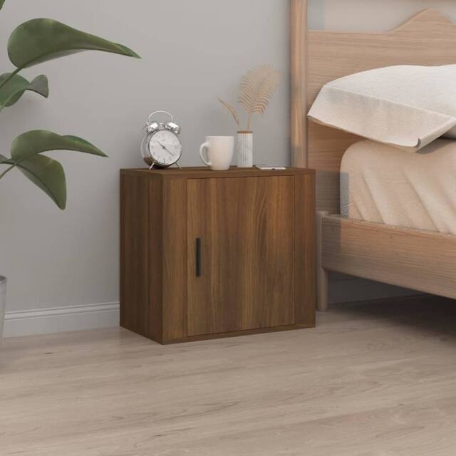 Berkfield Home Elegant Wall-mounted Bedside Cabinets 2 pcs Brown Oak 50x30x47 cm - Size: 50 x 30 x 47 cm - image 1
