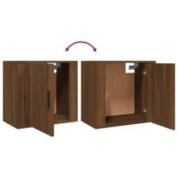 Berkfield Home Elegant Wall-mounted Bedside Cabinets 2 pcs Brown Oak 50x30x47 cm - Size: 50 x 30 x 47 cm - thumbnail 9