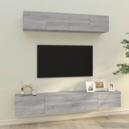 Berkfield Home 4 Piece TV Cabinet Set Grey Sonoma Engineered Wood - thumbnail 1