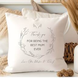 Aye Do Gifts Women's Personalised Thank You For Being the Best Mum Ever Cushion in Cream - Size: 40 cm x 40 cm