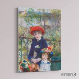 "Artery8 Renoir Two Sisters On The Terrace Canvas Wall Art Print - Size: W18"" x H24""" - thumbnail 2