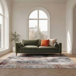 Kukoon Blue Grey Distressed Soft Pile Living Room Area Rug Bedroom Floor Mat - Size: 160 cm x 230 cm - thumbnail 2