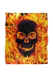 JQ Licensing Royce Mcclure Flaming Skull Silky Touch Super Soft Throw Blanket 152 X 127 cm in White - thumbnail 1