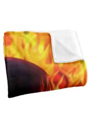 JQ Licensing Royce Mcclure Flaming Skull Silky Touch Super Soft Throw Blanket 152 X 127 cm in White - thumbnail 3