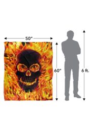JQ Licensing Royce Mcclure Flaming Skull Silky Touch Super Soft Throw Blanket 152 X 127 cm in White - thumbnail 5