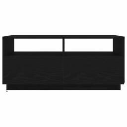 Berkfield Home Modern Coffee Table with LED Lights Black Oak 90x49x40 cm - Size: 90 x 49 x 40 cm - thumbnail 6
