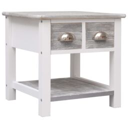 Berkfield Home Side Table Grey 40x40x40 cm Paulownia Wood - Size: 40 x 40 x 40 cm - thumbnail 1