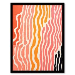 "Wee Blue Coo Wall Art Print The Sand After The Sea Abstract 1 Warm Living Room Framed in Pink - Size: W12"" x H16""" - thumbnail 1