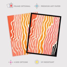"Wee Blue Coo Wall Art Print The Sand After The Sea Abstract 1 Warm Living Room Framed in Pink - Size: W12"" x H16""" - thumbnail 2