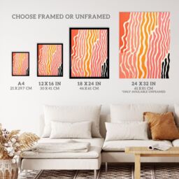 "Wee Blue Coo Wall Art Print The Sand After The Sea Abstract 1 Warm Living Room Framed in Pink - Size: W12"" x H16""" - thumbnail 3