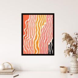 "Wee Blue Coo Wall Art Print The Sand After The Sea Abstract 1 Warm Living Room Framed in Pink - Size: W12"" x H16""" - thumbnail 4