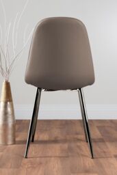 FurnitureboxUK Selina Round Glass Chrome Leg Dining Table & Corona Silver Leg Chairs in Beige - Size: 2 Person - thumbnail 9