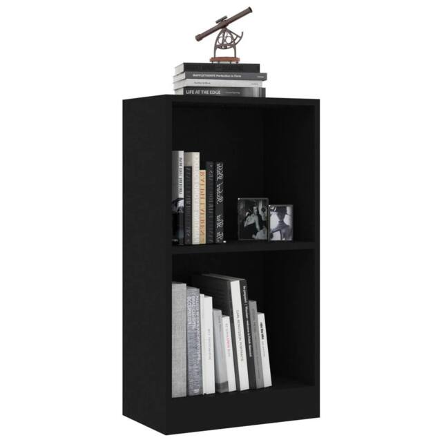 Berkfield Home Decorative Bookshelf Black 40x24x75 cm Engineered Wood - Size: 40 x 24 x 75 cm - image 1