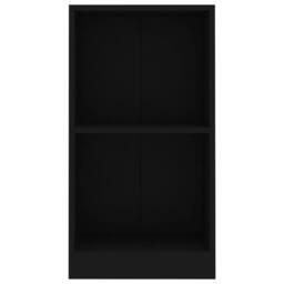 Berkfield Home Decorative Bookshelf Black 40x24x75 cm Engineered Wood - Size: 40 x 24 x 75 cm - thumbnail 4