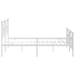 Berkfield Home Metal Bed Frame with Headboard & Footboard White 183x213 cm - thumbnail 6