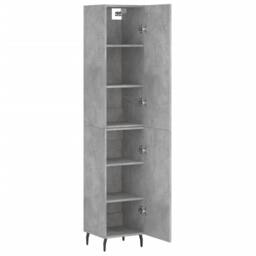 Berkfield Home Highboard Concrete Grey 34.5x34x180 cm Engineered Wood - thumbnail 4