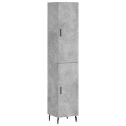Berkfield Home Highboard Concrete Grey 34.5x34x180 cm Engineered Wood - thumbnail 1