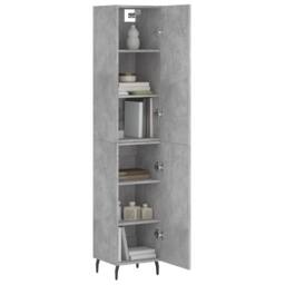 Berkfield Home Highboard Concrete Grey 34.5x34x180 cm Engineered Wood - thumbnail 3