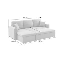 sweeek 3-seater compact reversible corner sofa bed in Light Grey - thumbnail 7