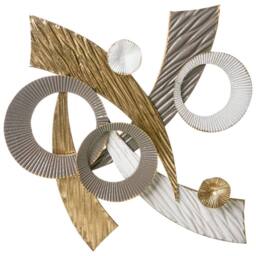 Wyld and Coco Gilded Aura Gold Metal Wall Decor Interlocking Circles Sculpture - thumbnail 2