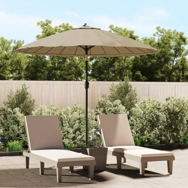 Berkfield Home Outdoor Parasol with Aluminium Pole 270 cm Taupe in Beige - image 1