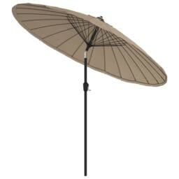Berkfield Home Outdoor Parasol with Aluminium Pole 270 cm Taupe in Beige - thumbnail 3