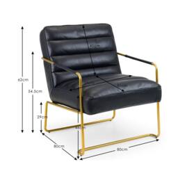 Cheshire Premium Stylish Black & Gold Giorgio Chair - thumbnail 3