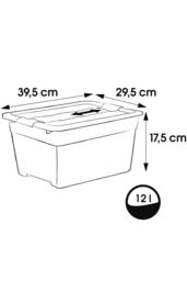Keeeper Set of 4 Storage Crystal-box 12 Litre with Lid - Transparent in Clear - thumbnail 6