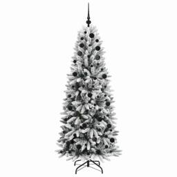 Berkfield Home Artificial Christmas Tree with 300 LEDs White 73 x 73 x 180 cm - thumbnail 4