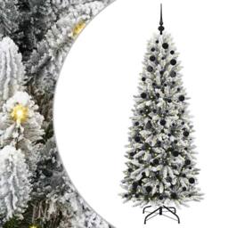 Berkfield Home Artificial Christmas Tree with 300 LEDs White 73 x 73 x 180 cm - thumbnail 2