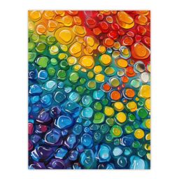 "Artery8 Rainbow Raindrops Abstract Painting Colourful Wall Art Print - Size: W24"" x H32""" - thumbnail 1