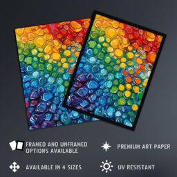 "Artery8 Rainbow Raindrops Abstract Painting Colourful Wall Art Print - Size: W24"" x H32""" - thumbnail 2