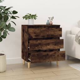 Berkfield Home Sideboard Smoked Oak 60x35x70 cm Engineered Wood in Brown - Size: 60 x 35 x 70 cm - thumbnail 1