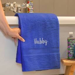 Duncan Stewart Personalised Luxury Cotton Bath Towel in Royal - thumbnail 1