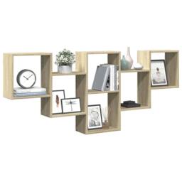 Berkfield Home Wall Shelf Sonoma Oak 159x18x66 cm Engineered Wood in Light Tan - Size: 159 x 18 x 66 cm - thumbnail 1
