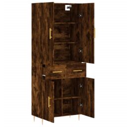 Berkfield Home Highboard Smoked Oak 69.5x34x180 cm Engineered Wood in Brown - thumbnail 4